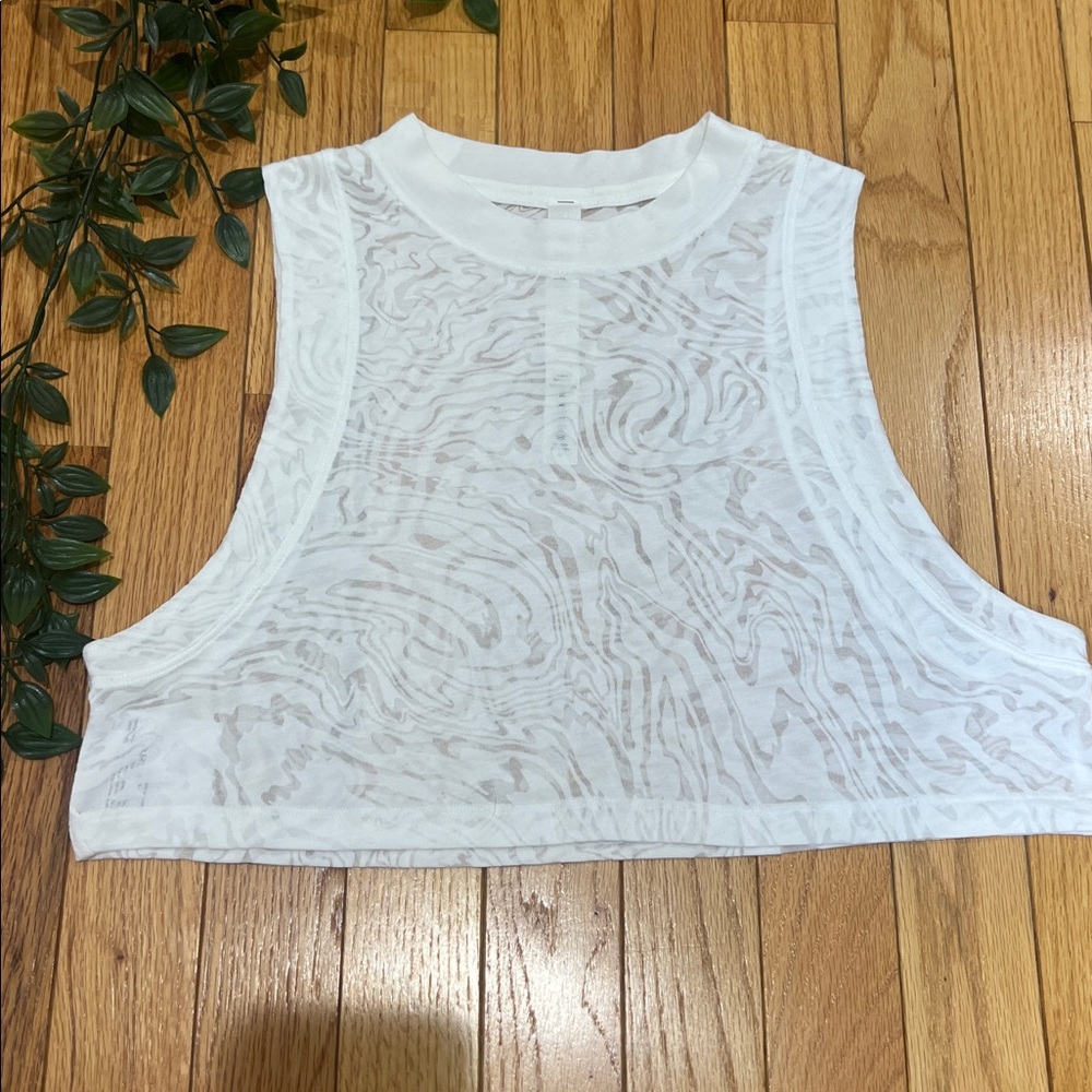Lululemon Athletica White Textured Tank Top